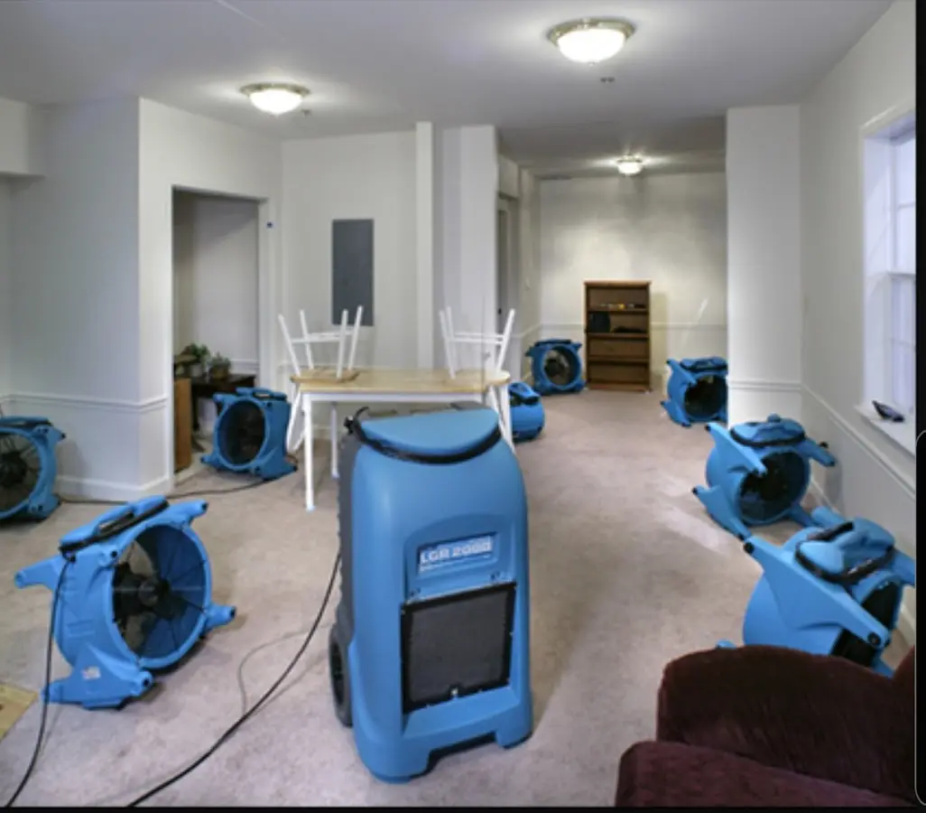 Air movers and dehumidifier setup for Water Extraction & Removal in Spanish Springs